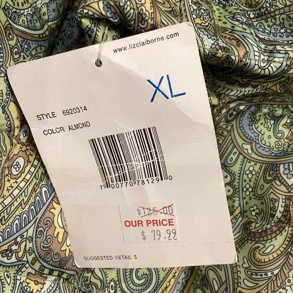 NWT Liz Claiborne | Reversible Quilted Coat and Paisley Print Size XL - Picture 5 of 14